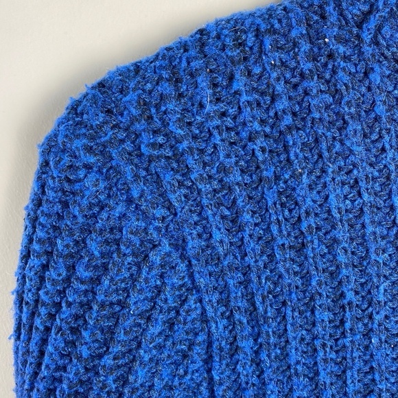 Soaked in Luxury (SAMPLE) Women's Blue Mock Neck Knit LS Sweater Size S/M Flared - Picture 3 of 13